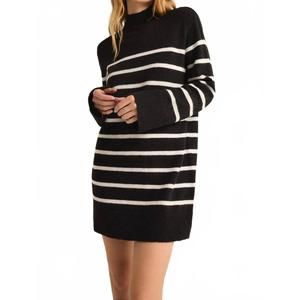 NEW Z SUPPLY fin stripe sweater dress in black
